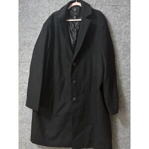 Shaquille O'Neal long black wool blend lined coat size XLG NWOT